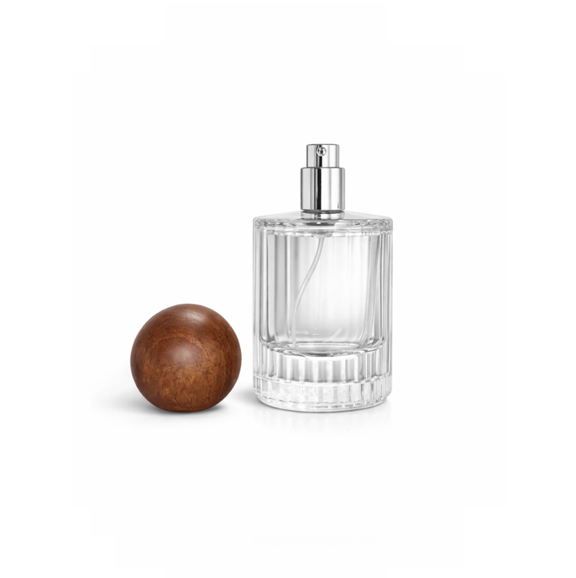 50ml Modern Minimalistic Wood Cap Screw Bottle