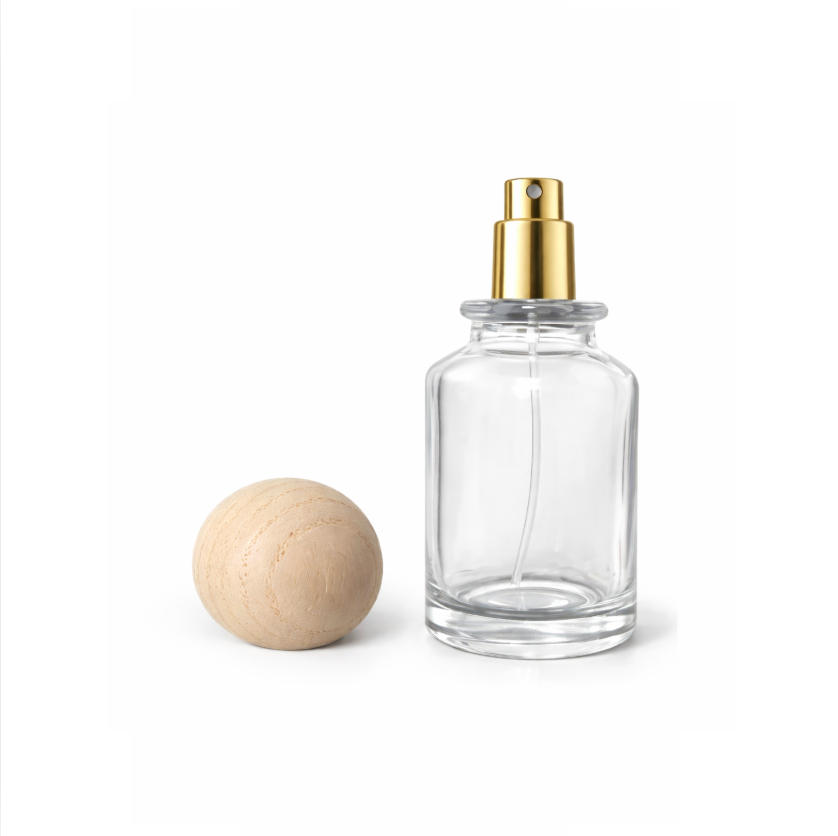 50ml Minimalistic Wood Cap Screw Bottle